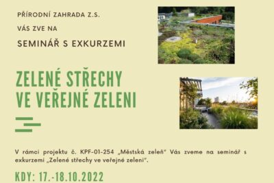 Seminář s exkurzemi „Zelené střechy ve veřejné zeleni“, Třeboň – 17.-18.10.2022