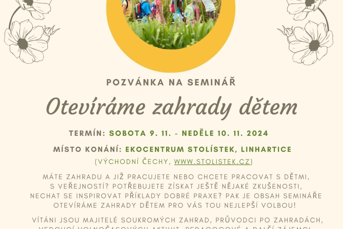 Seminář III. “Otevíráme zahrady dětem” Ekocentrum Stolístek, Linhartice (okr. Svitavy) 9.-10.11.2024