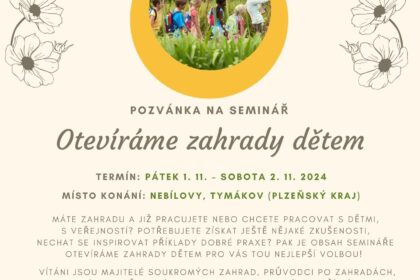 Seminář ke kurzu “Otevíráme zahrady dětem”- Nebílovy, Tymákov 1.-2.11.2024